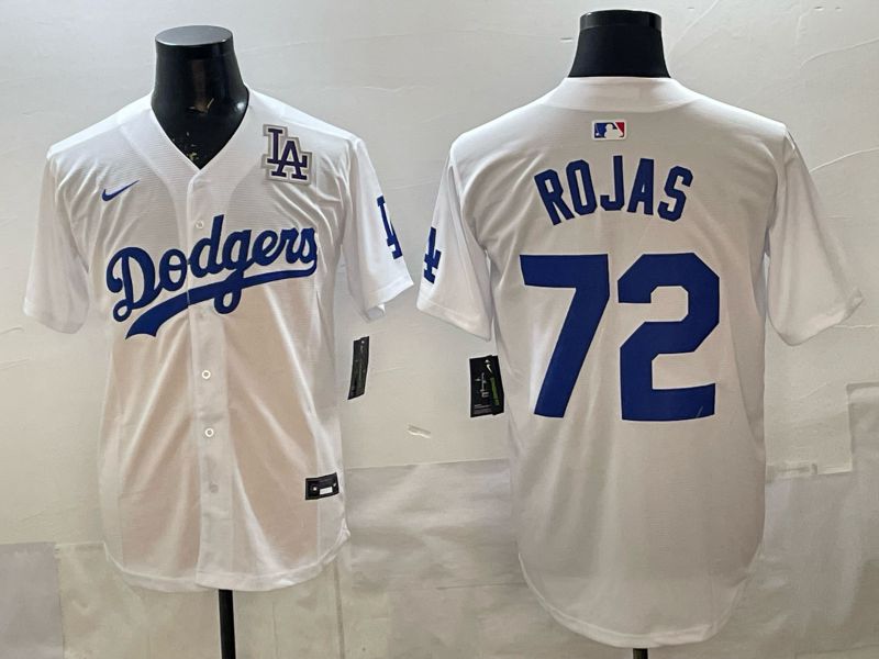 Men 2025 Los Angeles Dodgers #72 Rojas White Game Nike MLB Jersey style 0014->los angeles dodgers->MLB Jersey